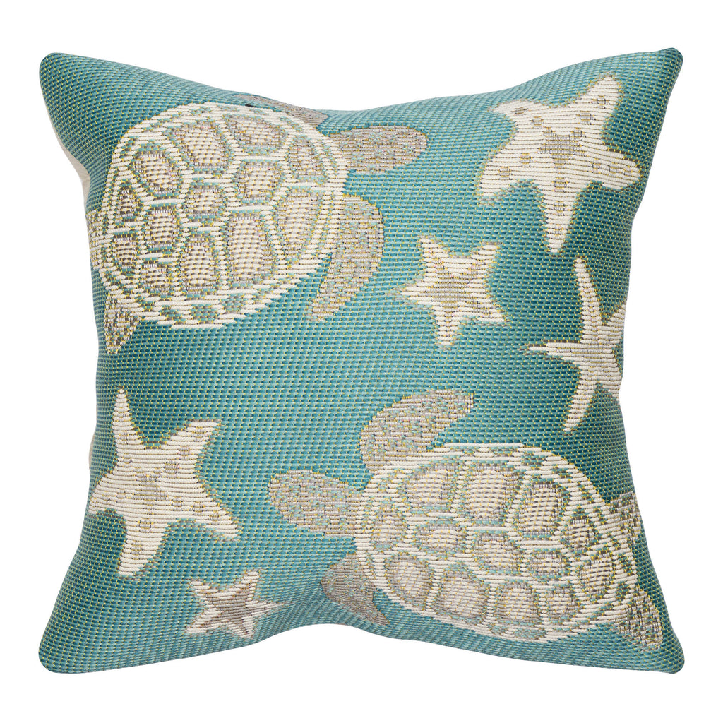 Marina Turtle And Stars Indoor Outdoor Throw Pillow