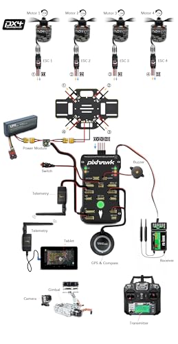 Drone Kit DIY Quadcopter Set Frame Pixhawk GPS Power Module ESC Brushless Motor Prop Battery Accessory Guild Book Video J34574