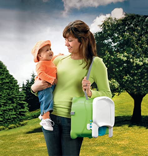 Green Adjustable Toddler Booster Seat with Dishwasher Safe Tray E5930