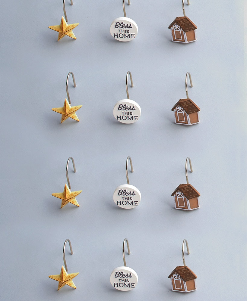 Barn Home Bath Collection Toothbrush Holder or Shower Hooks Set of 12