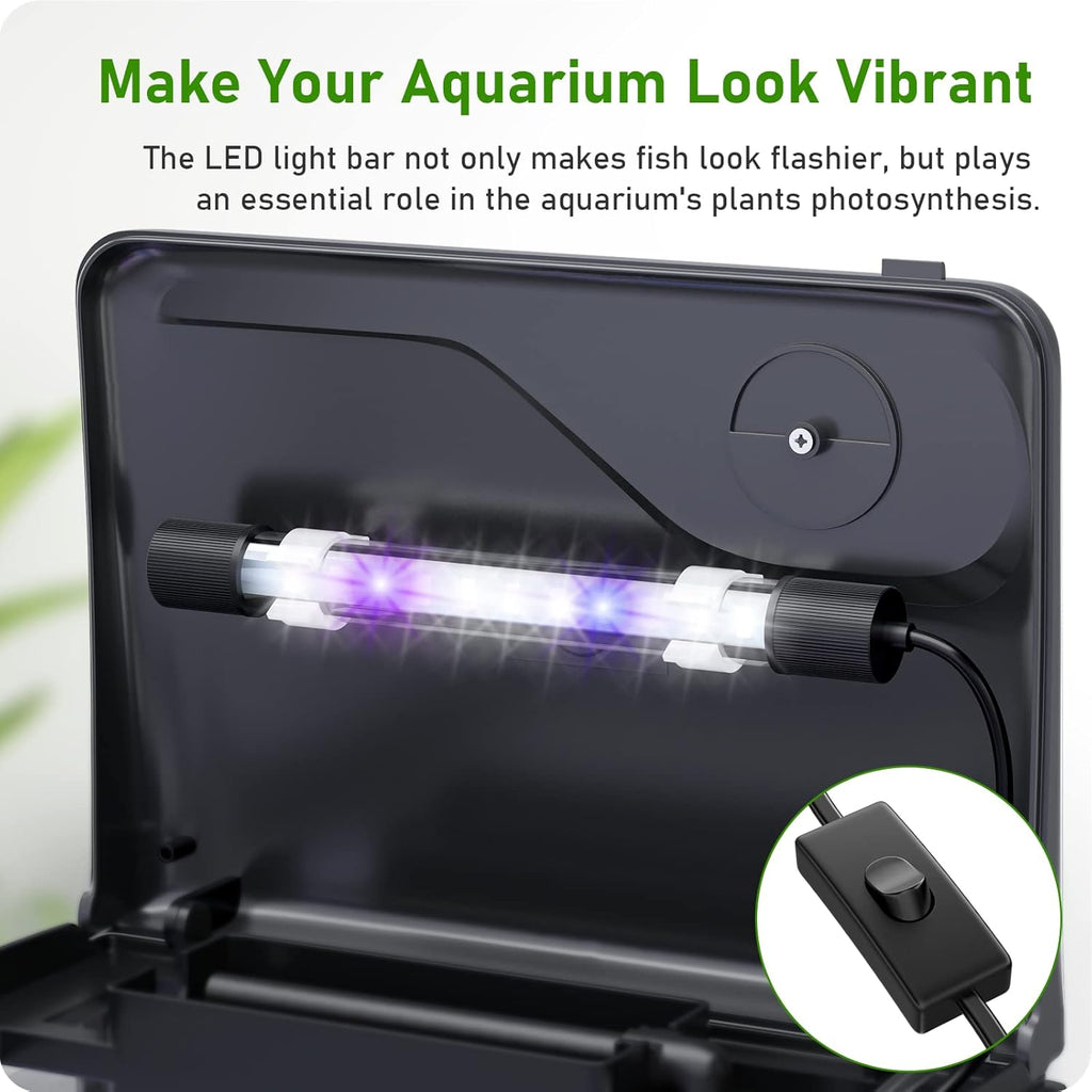 2 Gallon Glass Fish Tank with Filter Light E62363