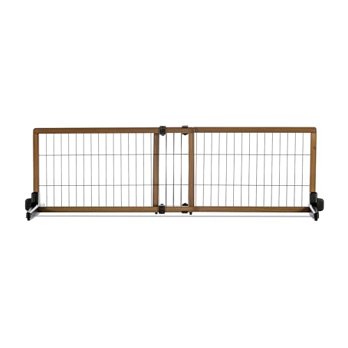 70-Inch Wide Adjustable Freestanding Wood Pet Gate R251