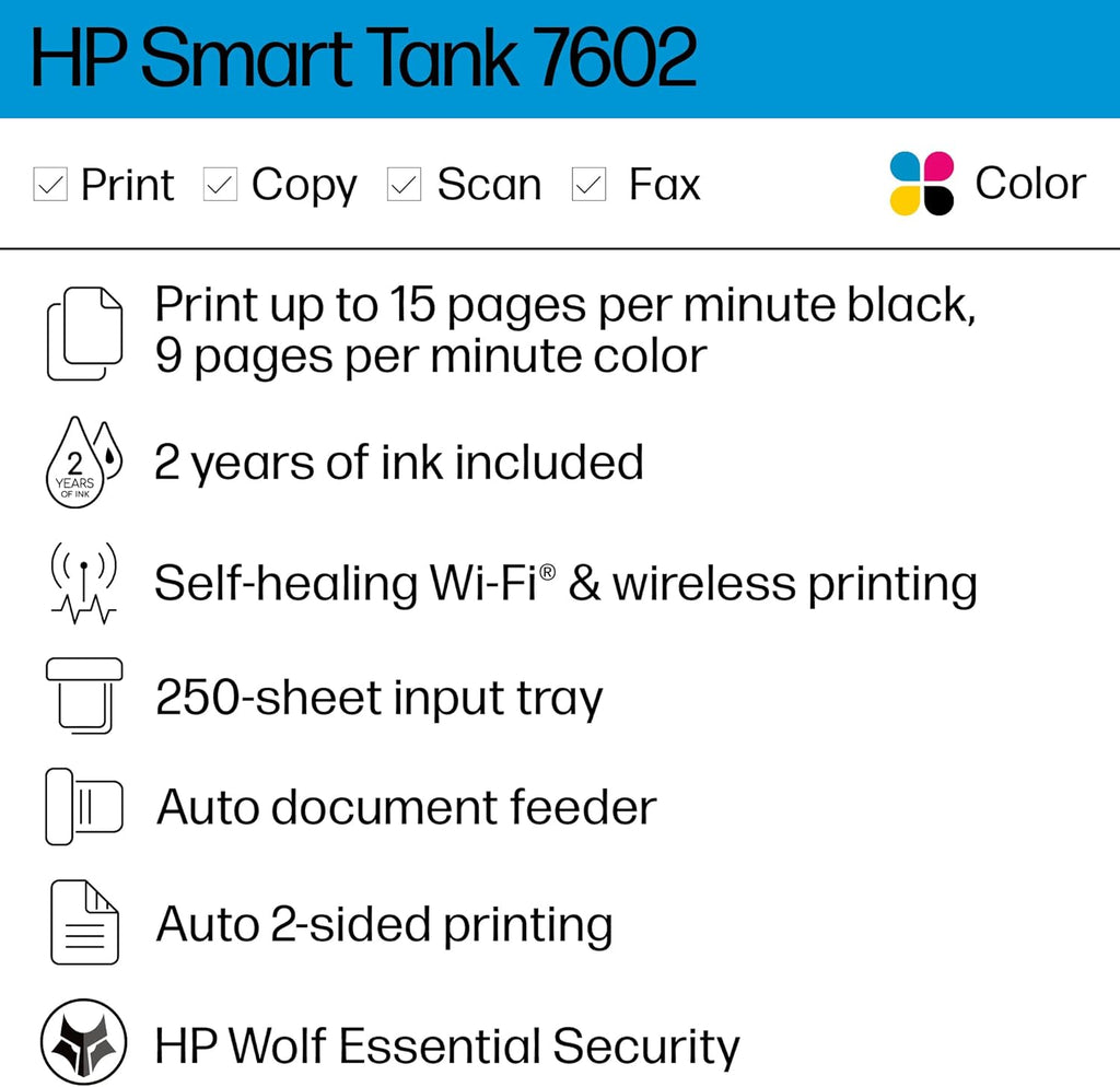 Smart Tank All-in-One Ink Tank Printer with 2 years of ink included M589