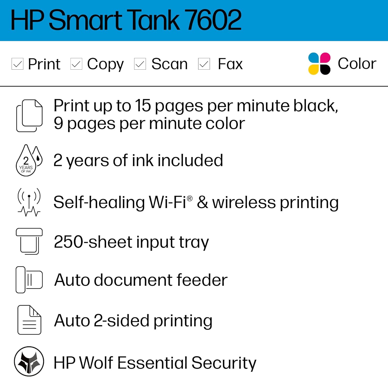 Smart Tank All-in-One Ink Tank Printer with 2 years of ink included M589