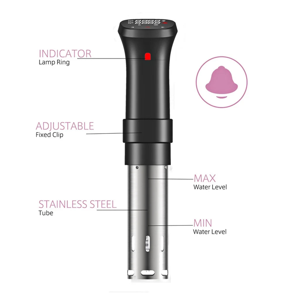 1100W Sous Vide Cooker Waterproof With Accurate Temperature Time Control Display Screen R459262