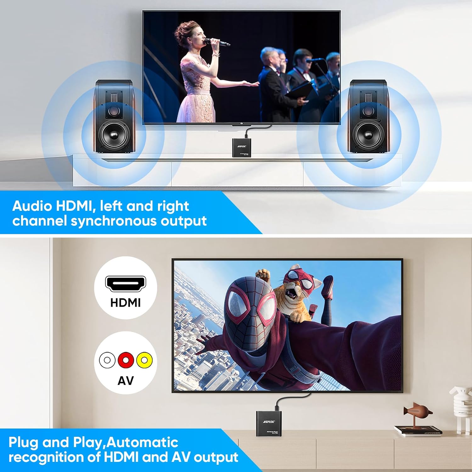 Black Mini 1080p Full-HD HDMI Digital Media Player Z3091