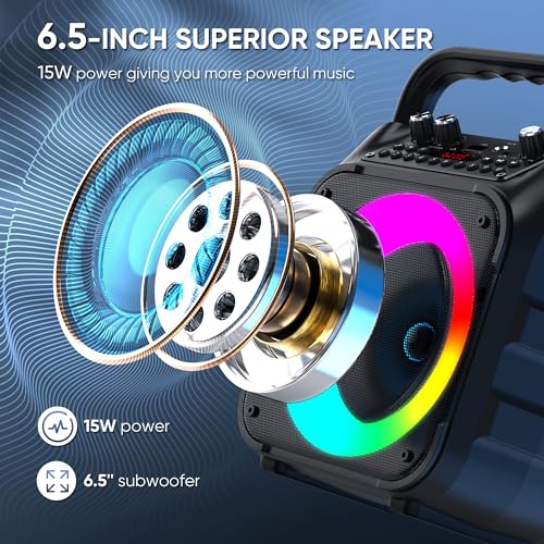 Portable Bluetooth Karaoke Machine with 2 Wireless Microphones S11638