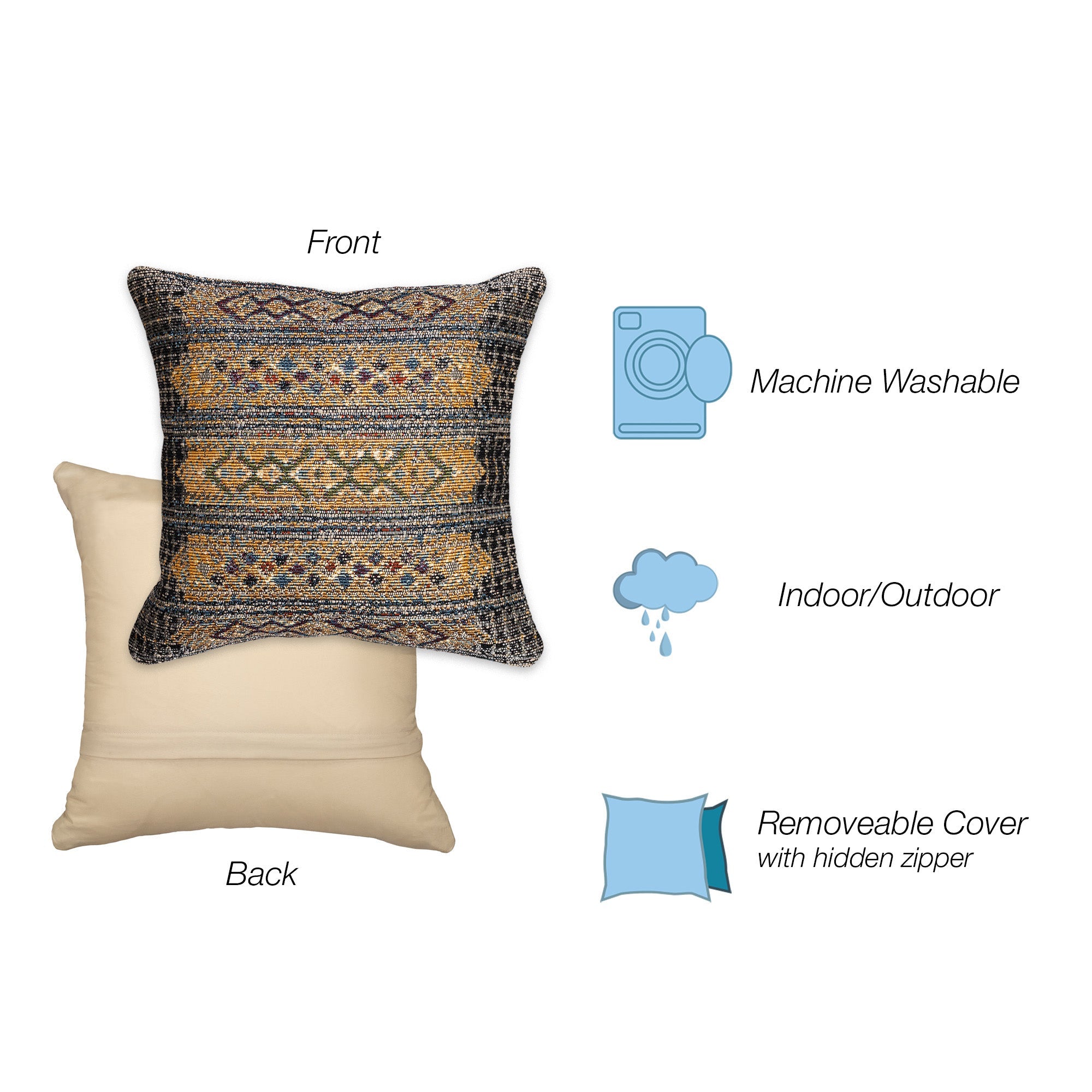 Marina Tribal Stripe Indoor Outdoor Throw Pillow
