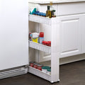 Slim Storage Cart with Wheels - 3-Tier