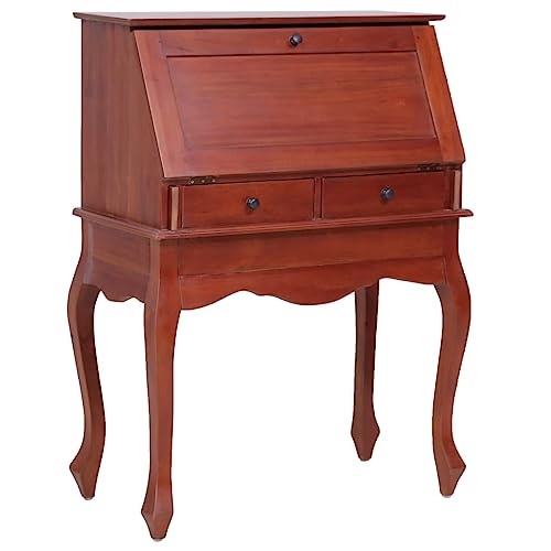 Brown Solid Wood Secretary Desk with Flip Top U468595