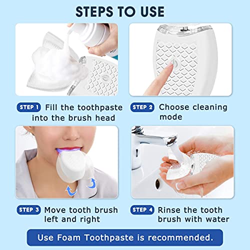 Ultrasonic Electric Toothbrush Adults, U Shaped 360° Cleaning Rechargeable IPX7 Waterproof A893