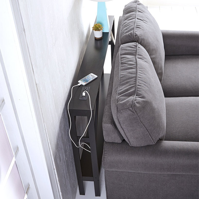 Narrow Console Table with Built-in Outlet S863
