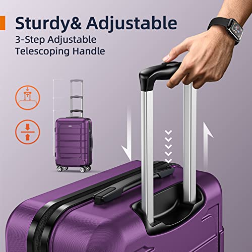 Black Expandable PC+ABS Luggage Set with TSA Lock T1727