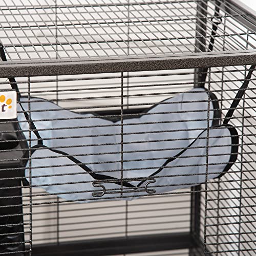 Gray Metal Small Animal Cage with Hammock & 4 Tiers P7932