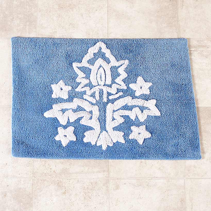 Bathroom Rug, Hand Towels and Shower Hooks Set of 12 H23189