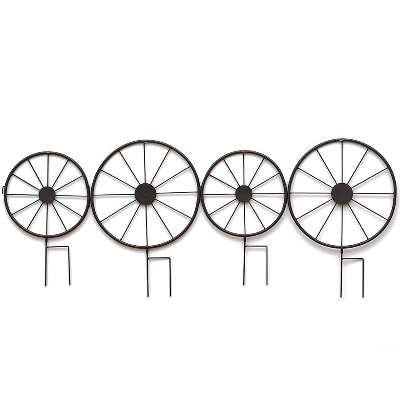 Rustic Wagon Wheel Planter for Outdoor Spaces E18942