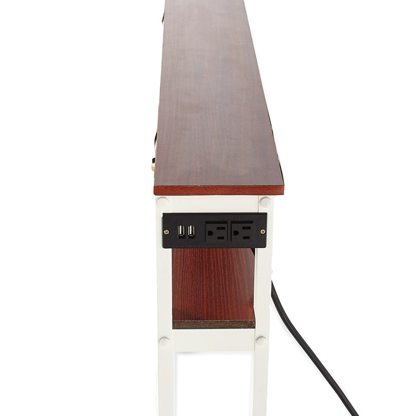 Behind-the-Sofa Long and Narrow Console Table with USB Port and Outlet