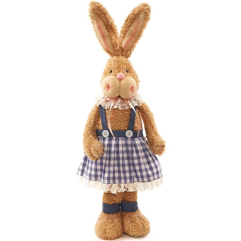 Easter Country Bunnies With Lighted Ears Or Blue Carrot Garland