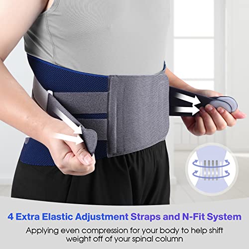 Adjustable Lumbar Support Back Brace with Spring Stabilizers H7415