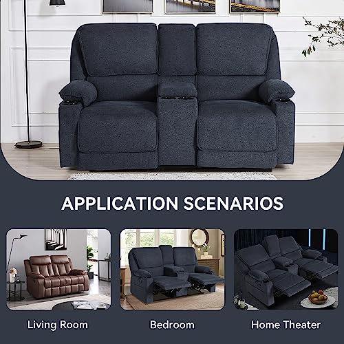 Light Grey 2 Seater Manual Reclining Loveseat Sofa S60195