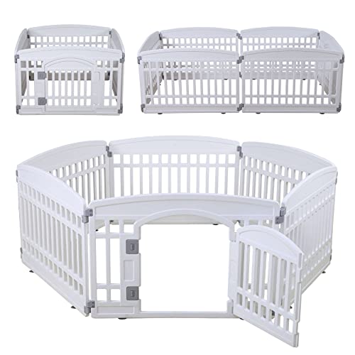 White 6 Panel Plastic Pet Playpen C868187
