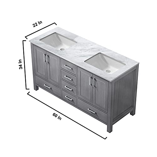 Dark Grey Double Bath Vanity with Carrara Marble Top S919