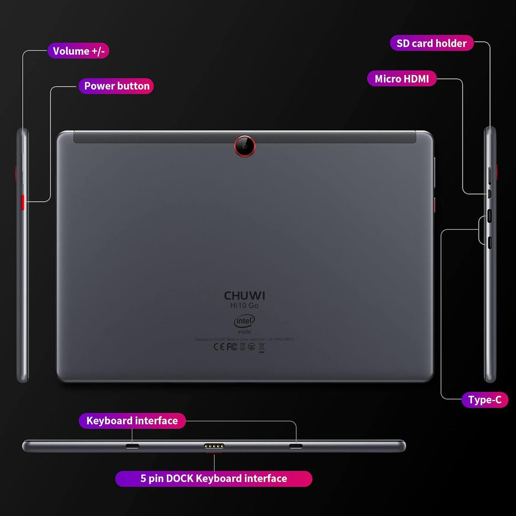 10.1 inch Windows 11 Tablet PC, 6GB RAM+128GB ROM, 1920*1200 IPS HD D659
