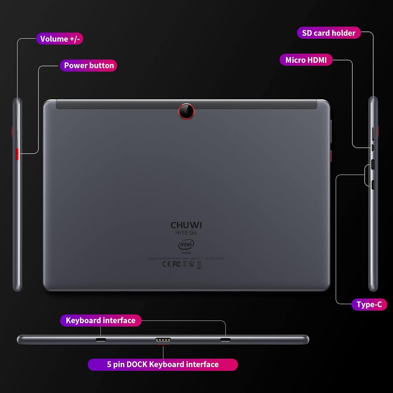 10.1 inch Windows 11 Tablet PC, 6GB RAM+128GB ROM, 1920*1200 IPS HD D659
