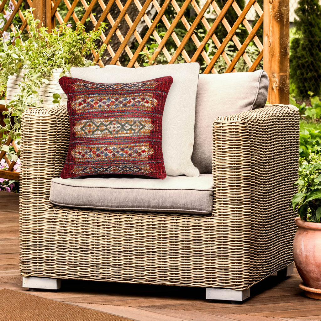 Marina Tribal Stripe Indoor Outdoor Throw Pillow