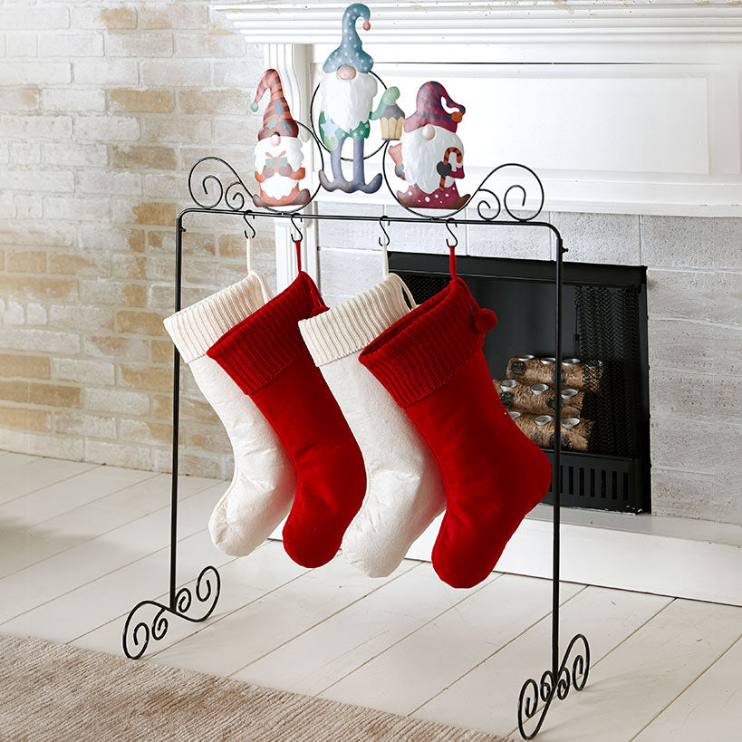 Holiday Gnome Standing Stocking Holder