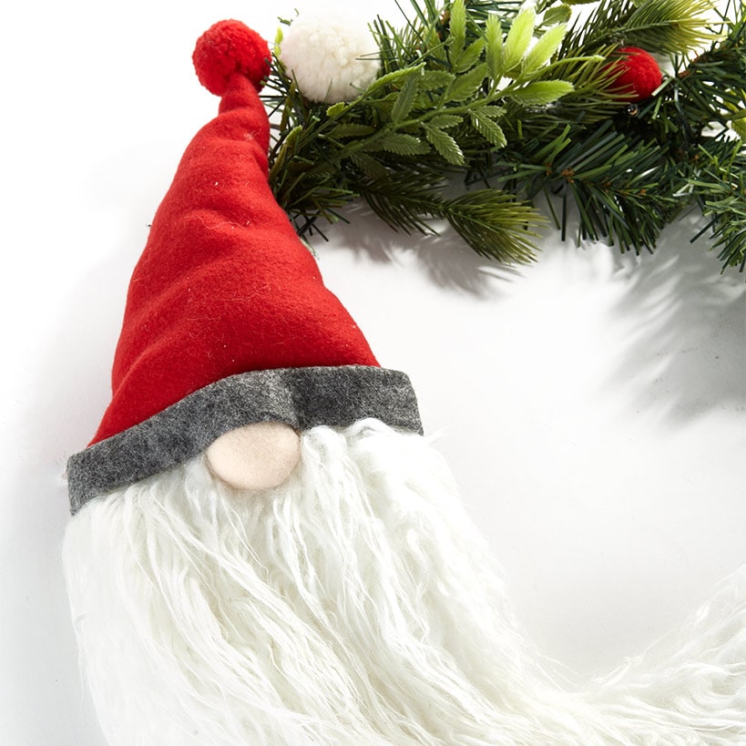 Holiday Lighted Gnome Wreath
