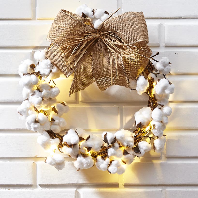 Country Cotton Boll Decor