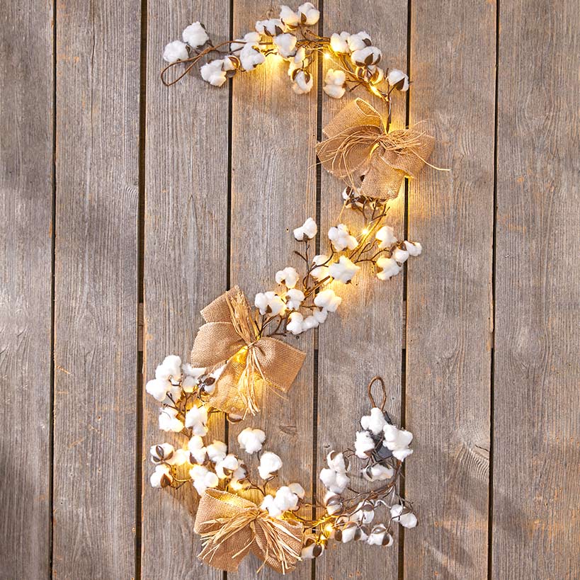 Country Cotton Boll Decor