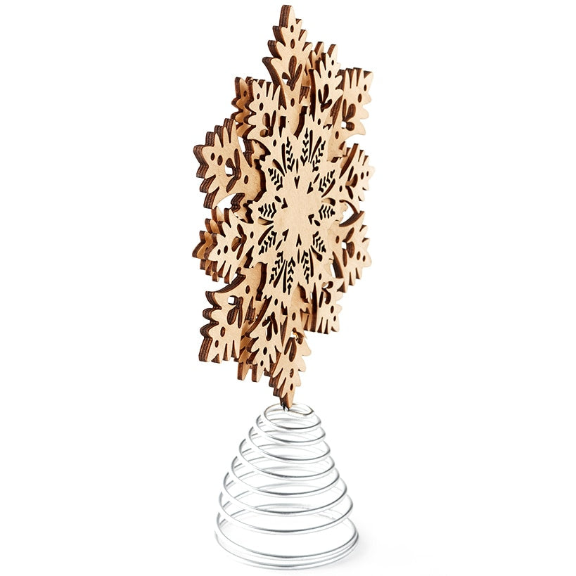 Winter Woodland Snowflake Christmas Tree Topper