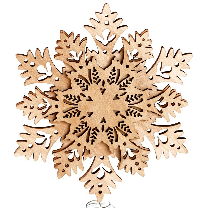 Winter Woodland Snowflake Christmas Tree Topper