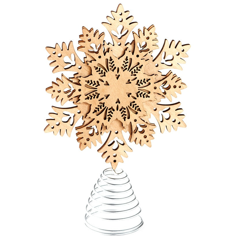Winter Woodland Snowflake Christmas Tree Topper