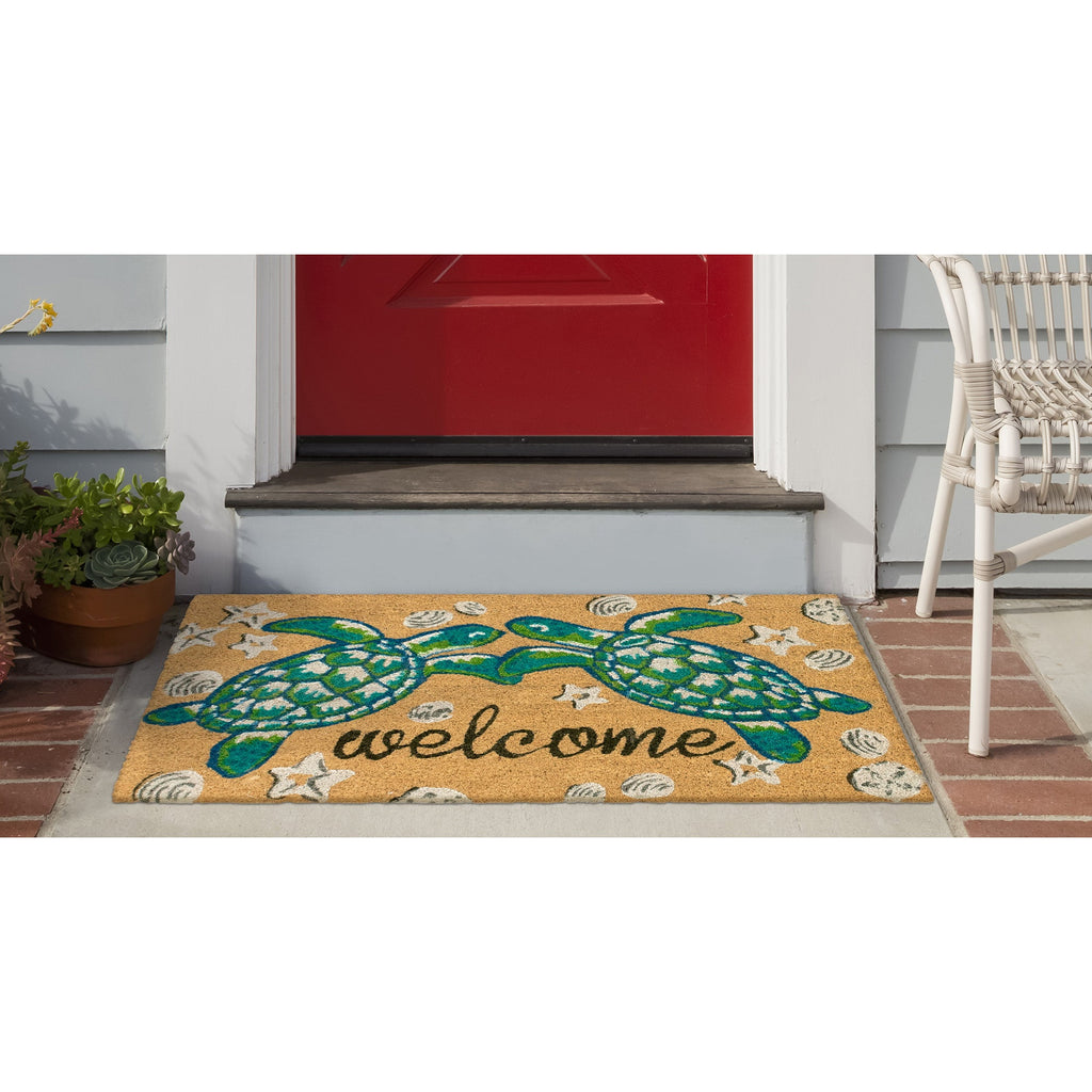 Natura Seaturtle Welcome Coir Doormat with Non-Slip Backing