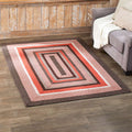 Country Braided Multicolored Area Rug