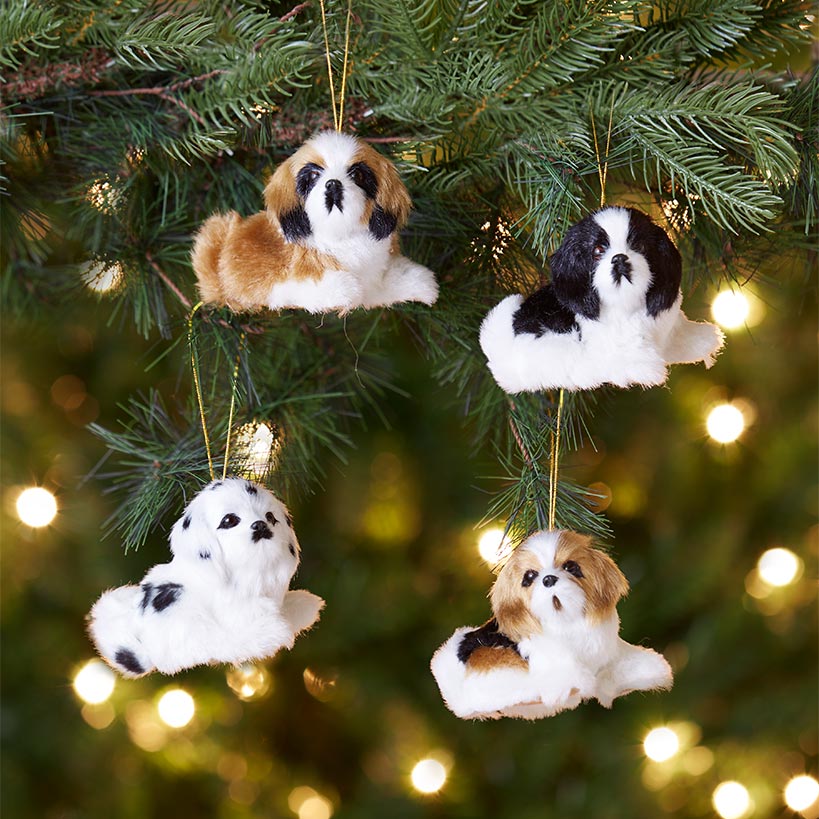 Furry Friends Dog Ornaments Set of 4