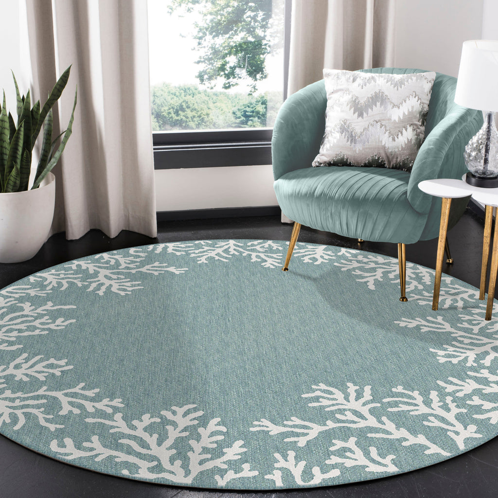 Carmel Coral Border Indoor Outdoor Area Rug