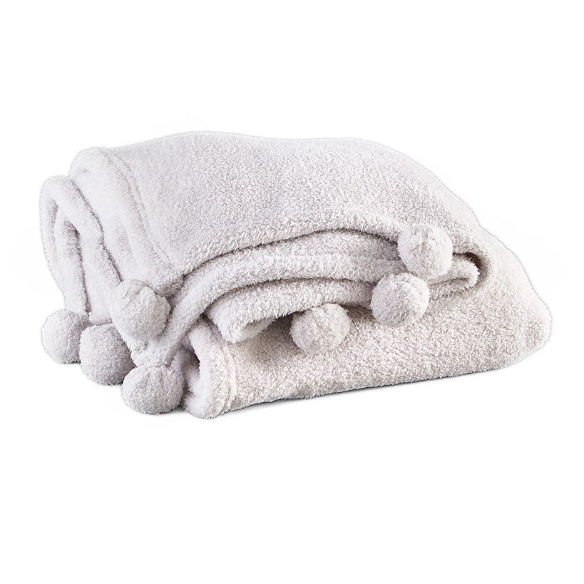 Pom-Pom Sherpa Throw