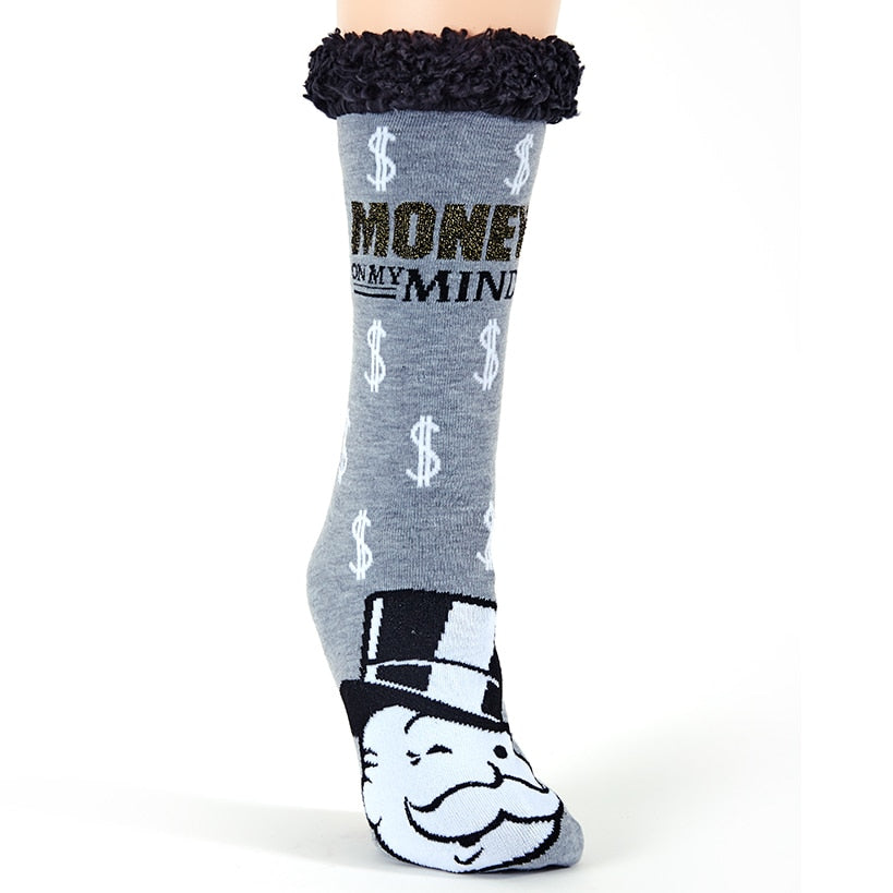 Women's Licensed Monopoly Plush Slipper Socks