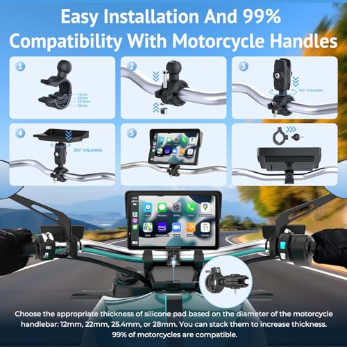 7" Waterproof Smart GPS Navigation System Screen with CarPlay and Android Auto O53513
