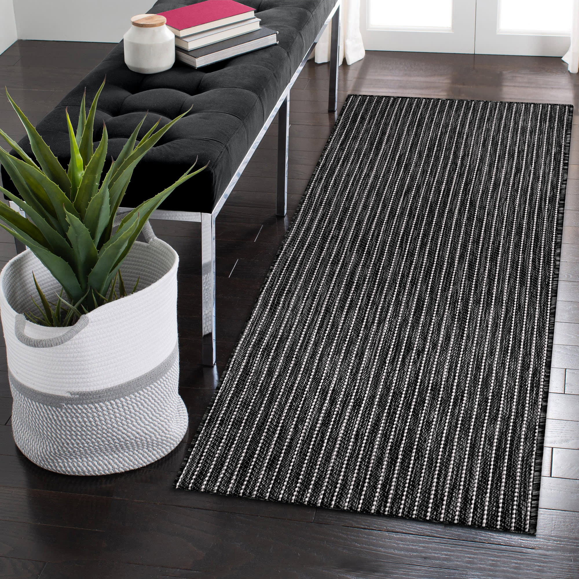 Carmel Texture Stripe Indoor Outdoor Area Rug