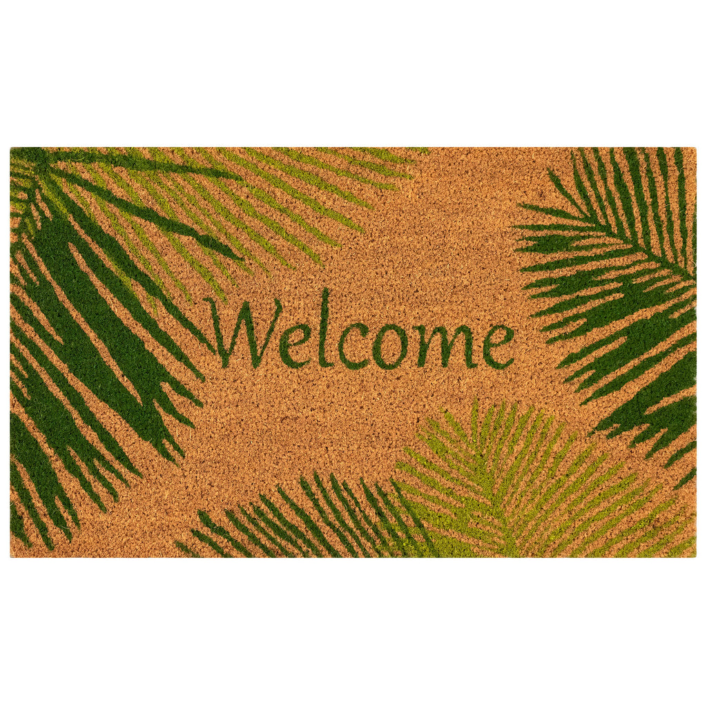 Natura Palm Border Coir Doormat with Non-Slip Backing