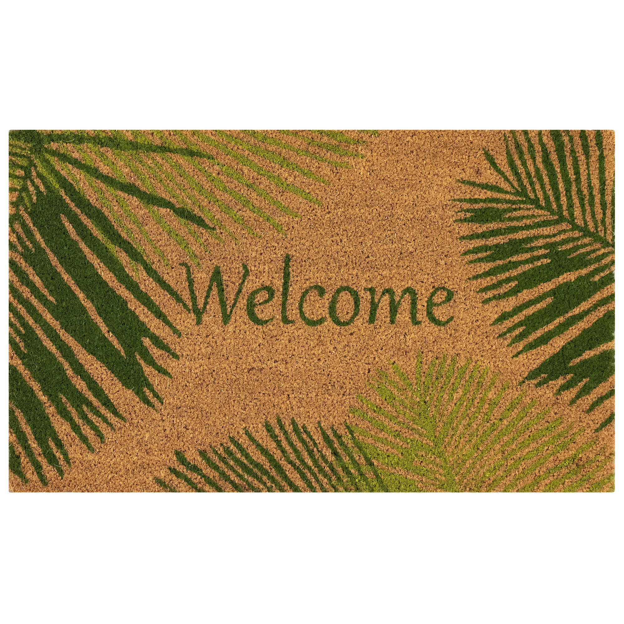 Natura Palm Border Coir Doormat with Non-Slip Backing