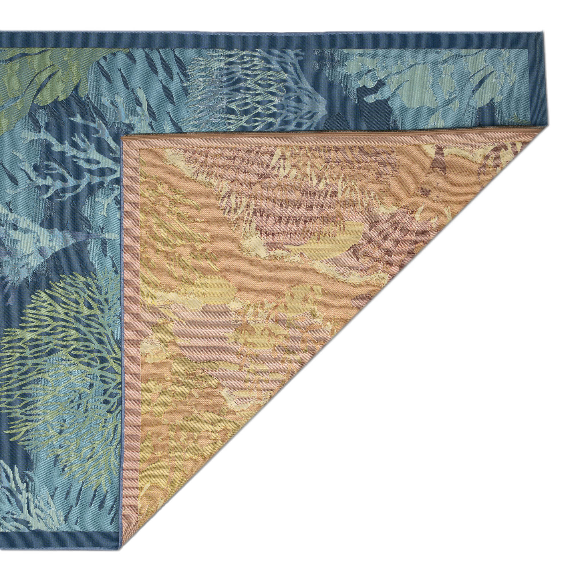 Marina Coral Garden Lapis Indoor Outdoor Area Rug