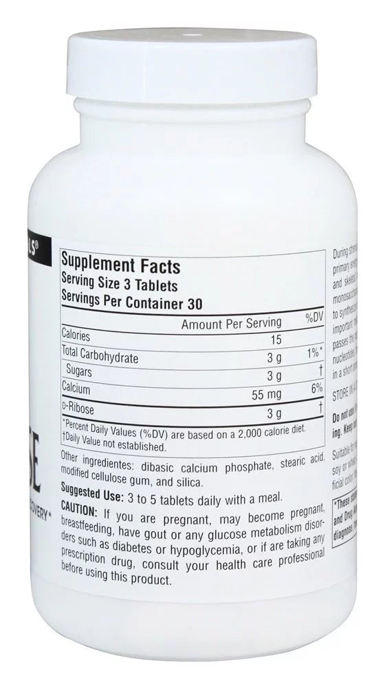 D Ribose Powder 1000 mg 90 Tablets K664186