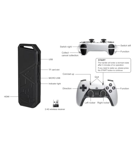 Wireless Retro Game Console with 20,000 Games and Dual 2.4G Wireless Controllers E691