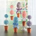 Colorful Faux Boxwood Collection Potted Topiaries